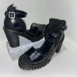 Dr Martens Medea Leather Minimal Strap Boot Heels
